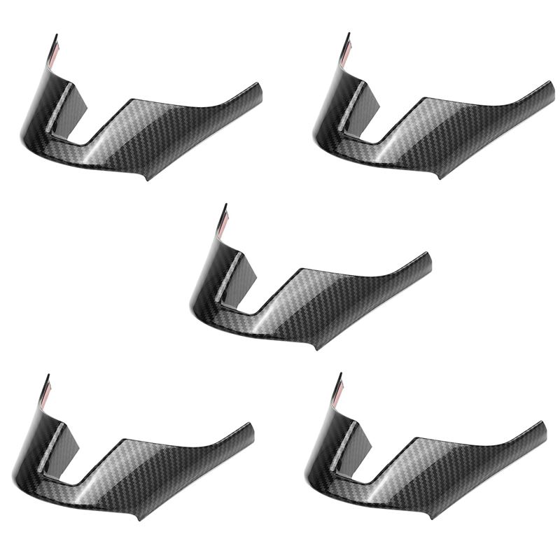 5X Carbon Fiber Steering Wheel Decorative Frame Panel Cover Trim for 3 Axela 2014 2015 2016
