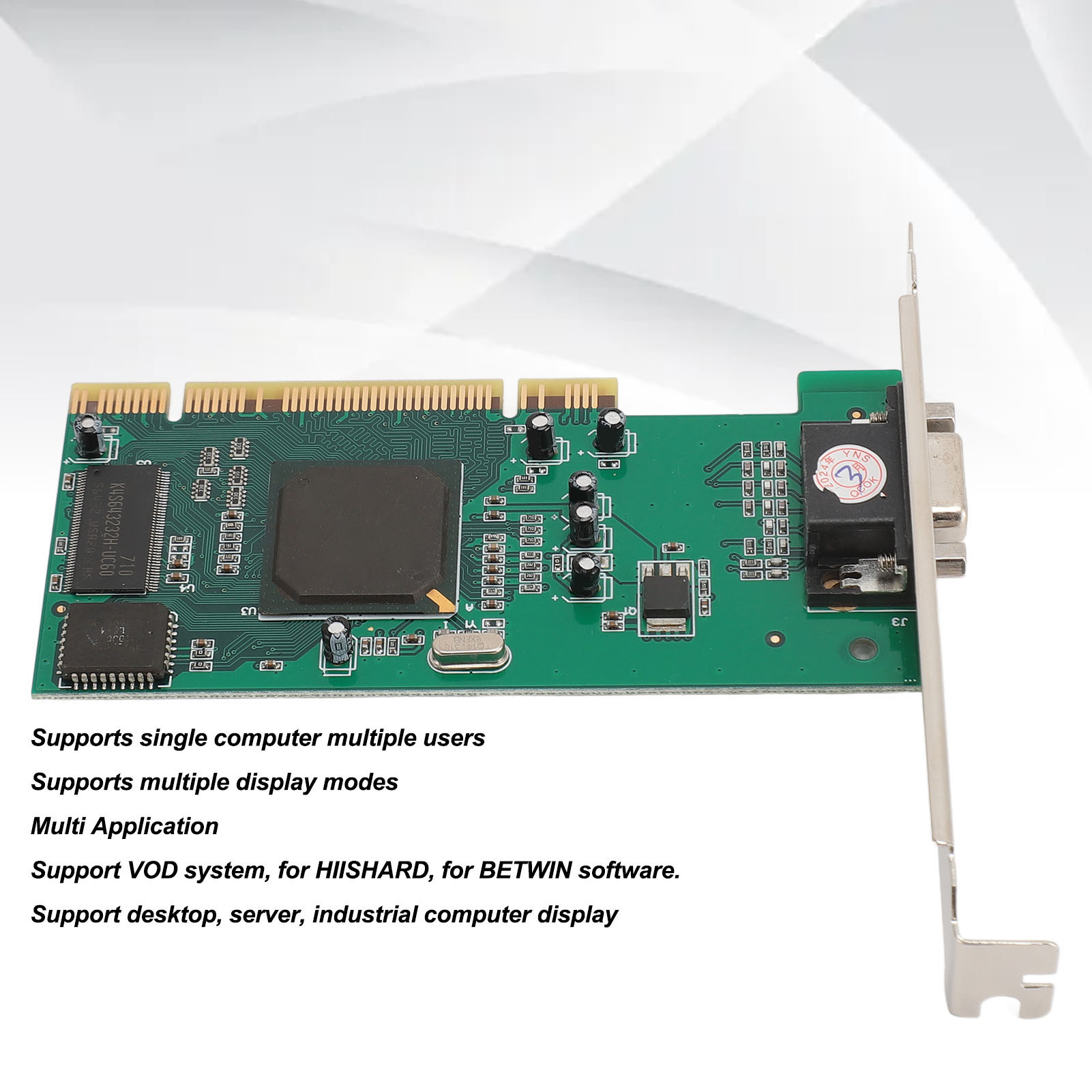 PCI Graphics Card, 8MB PCI VGA Video Card Support 64 Bit PCI X for Industrial Computer Multi Display. 