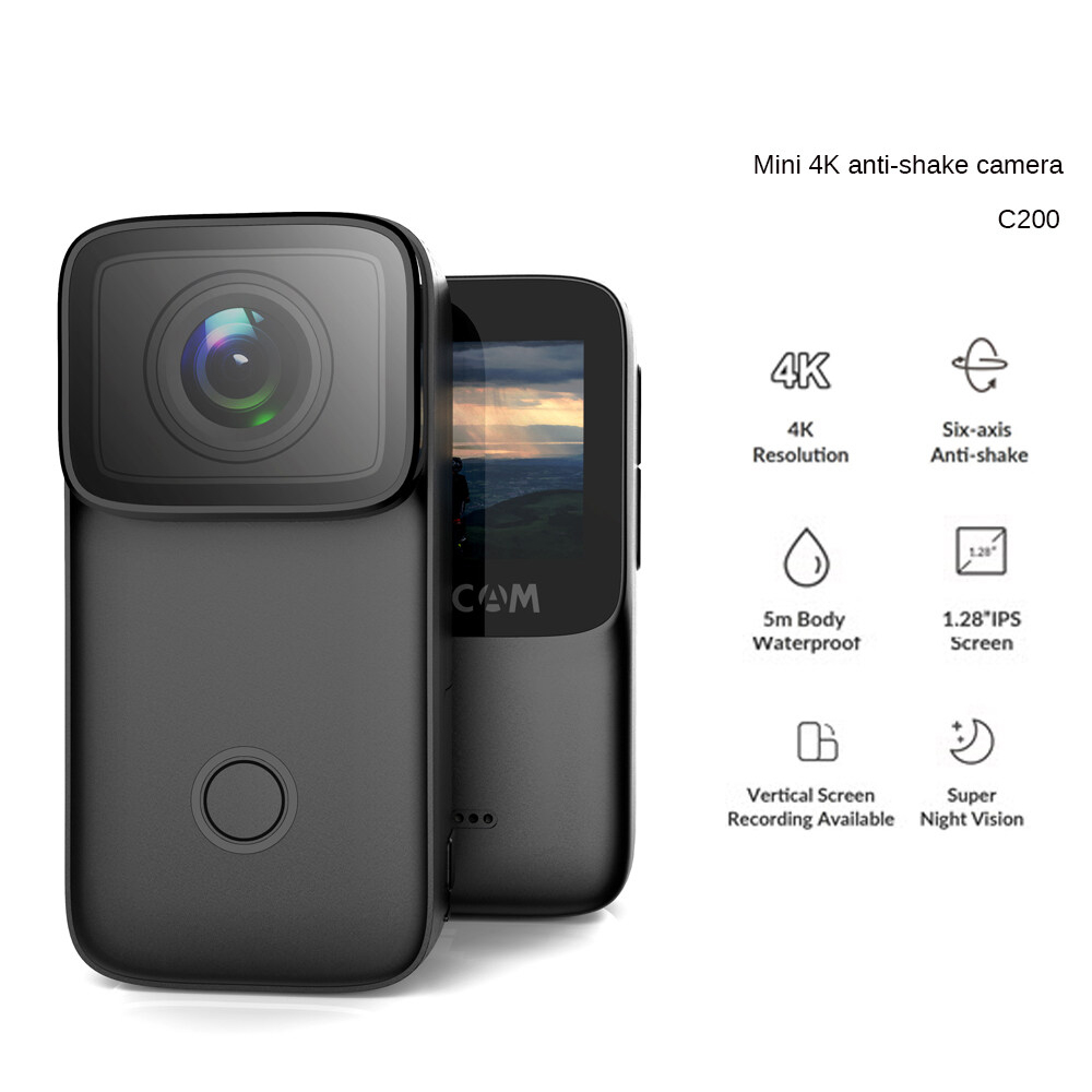 SJCAM C200 Action Camera 4K 24FPS Optical 16MP with WiFi 2.4GHZ 3-Axis Gyro Stabilization Night Vision -(Black).. 