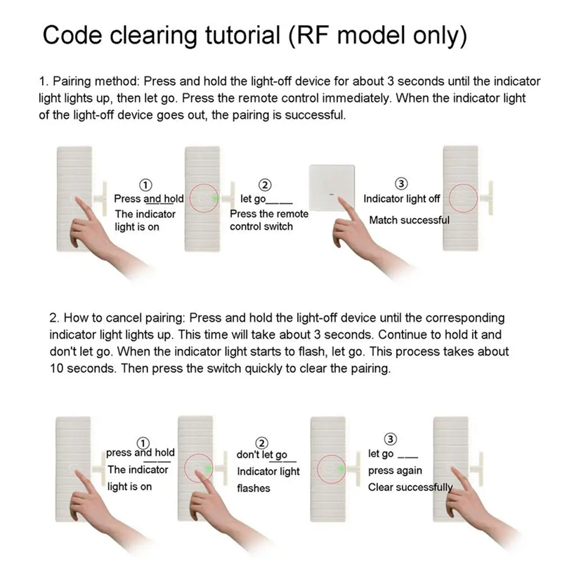 Wireless Remote Control Turn Off/on Lights Auto Press Wall Switch Bot Automatic Physical Finger Click Switch Button Home Replacement. 