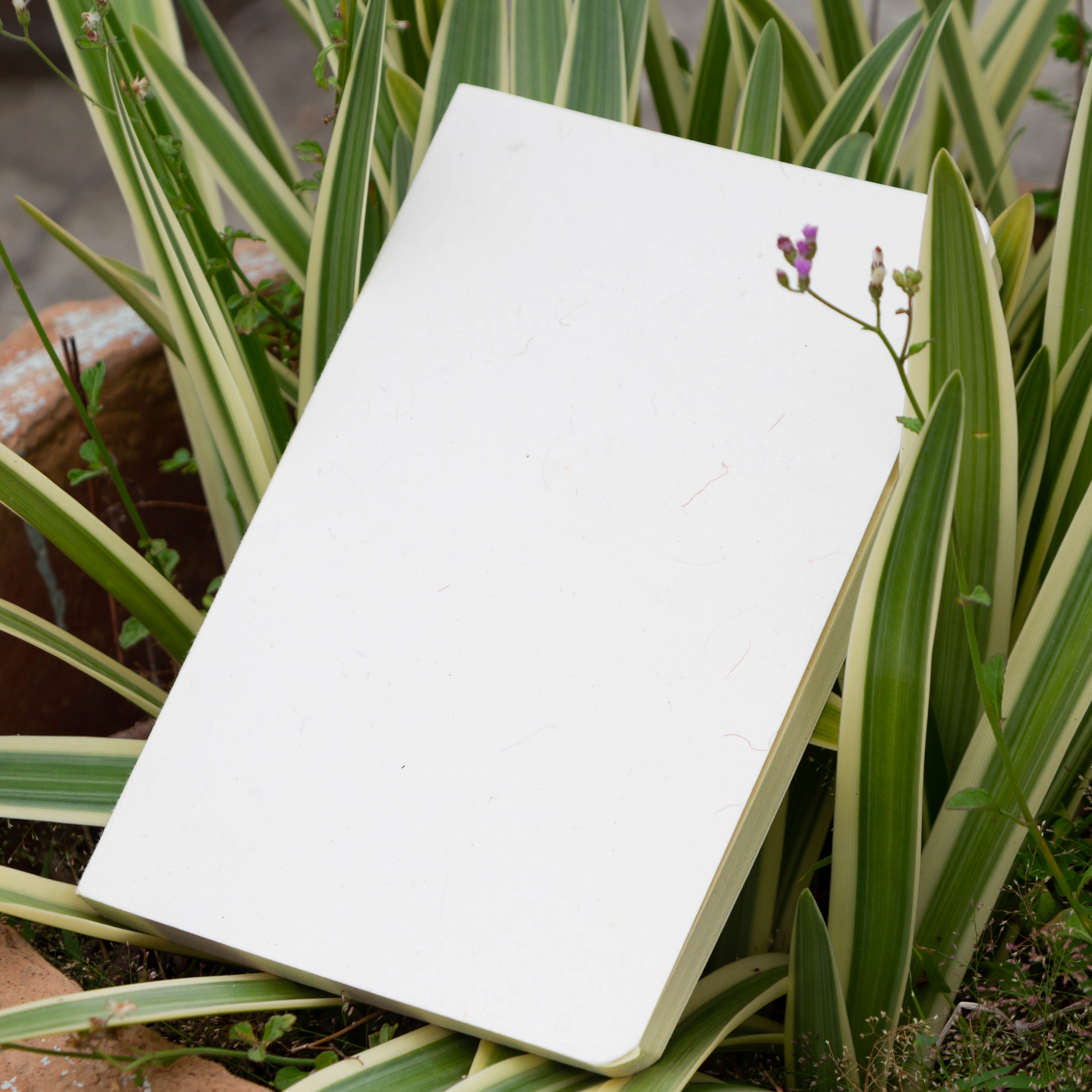 Yellowish Page Hand Made Texture White Cover Notebook