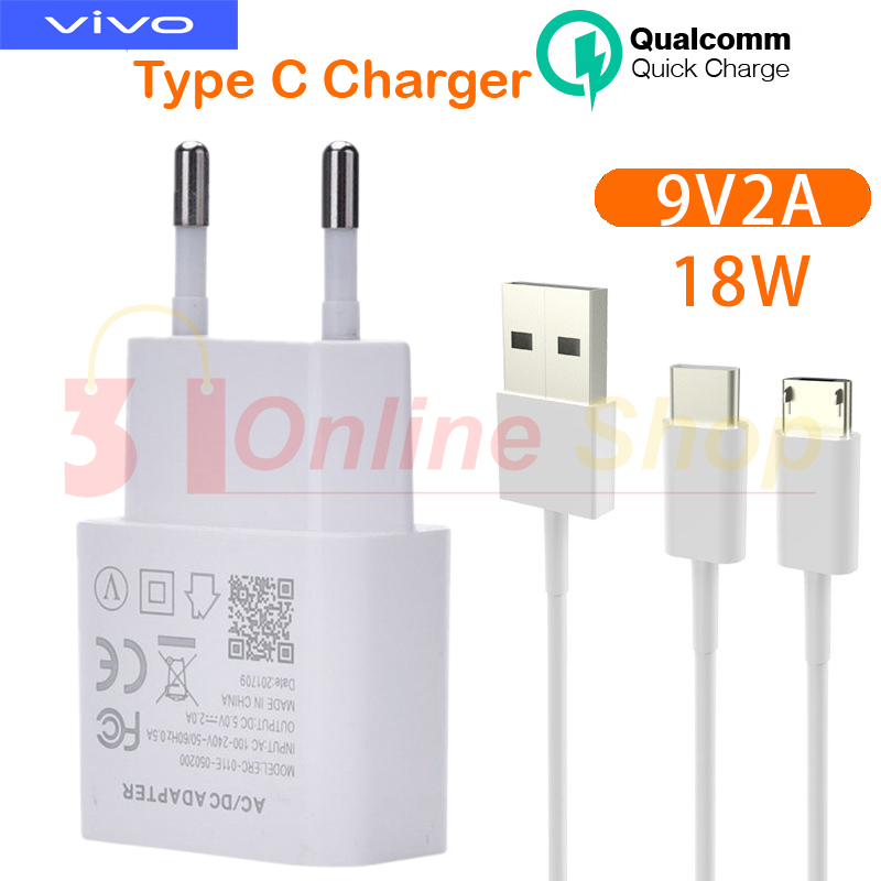 Vivo Fast charger 18W micro usb Type-C for All Android smartphone