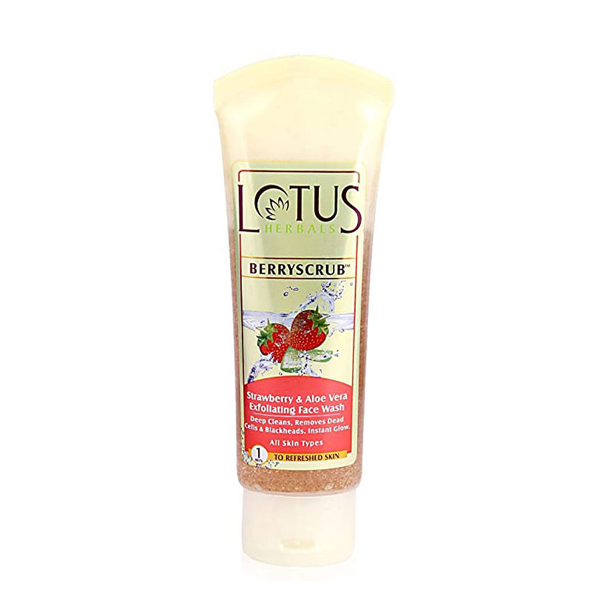 Lotus Herbals BERRYSCRUB Strawberry & Aloe Vera Exfoliating Face Wash-120gm. 