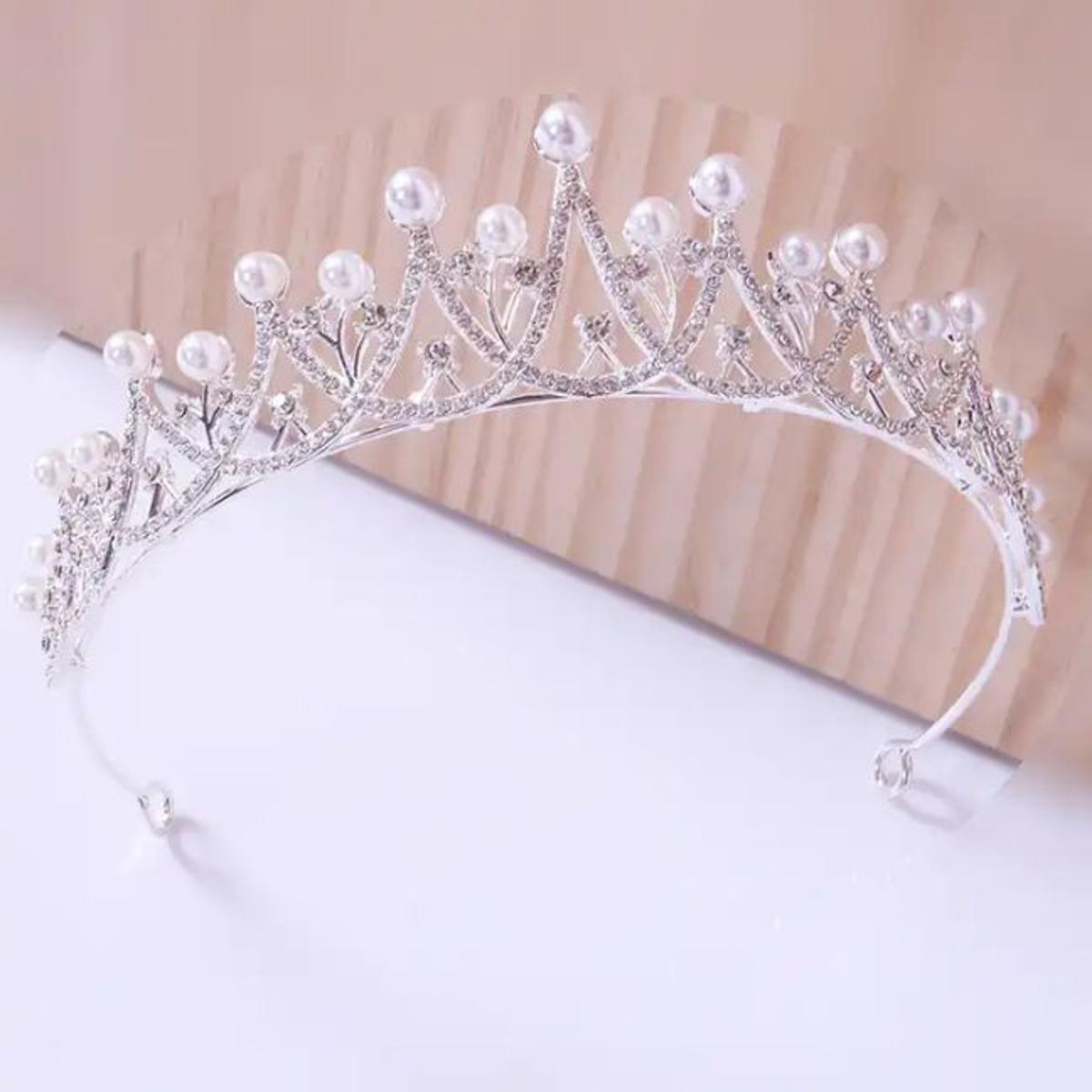 Pearl Crystal Wedding Bridal Tiara Crown Rhinestone Headbands Hair Hairband