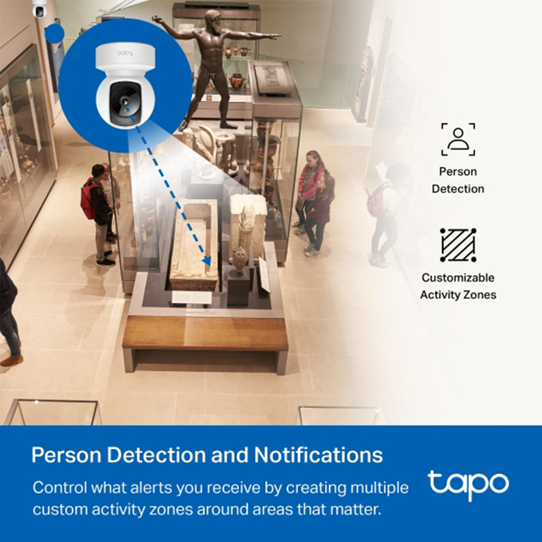 TP-Link Tapo C202 Internal Wi-Fi Camera, Ethernet Port, FHD Surveillance Camera, Night Vision, MicroSD up to 512GB, Two-Way Audio, 360° Visual. 