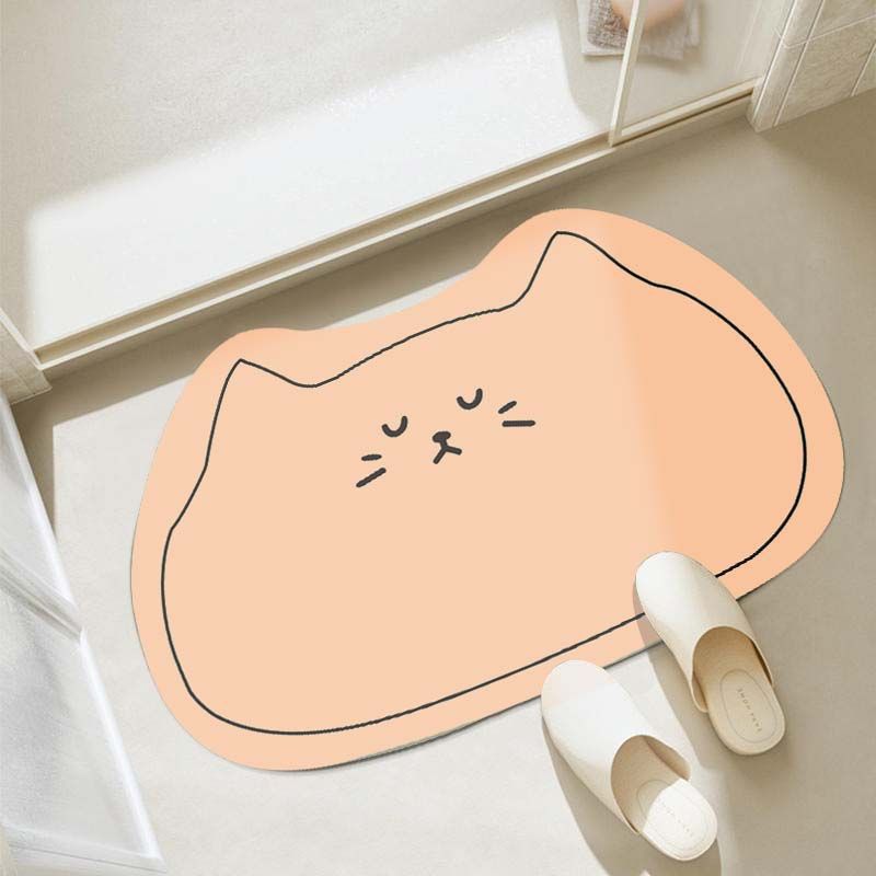 Cute cartoon diatom mud mat toilet absorbent quick-drying foot mat toilet wearable door mat bathroom anti-slip mat
