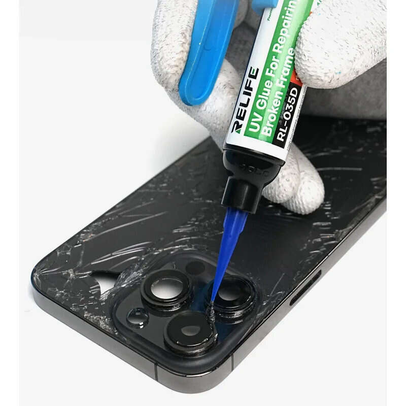 RELIFE RL 035D Repairing Broken UV Glue Strong adhesion and high hardness Fast curing Repair broken Middle Frame Tools. 