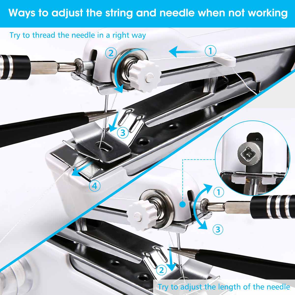 Mini Sewing Machines For Home Cordless Portable Handy Stitching Machine (Hand Machine For Stitching) - সেলাই মেশিন. 