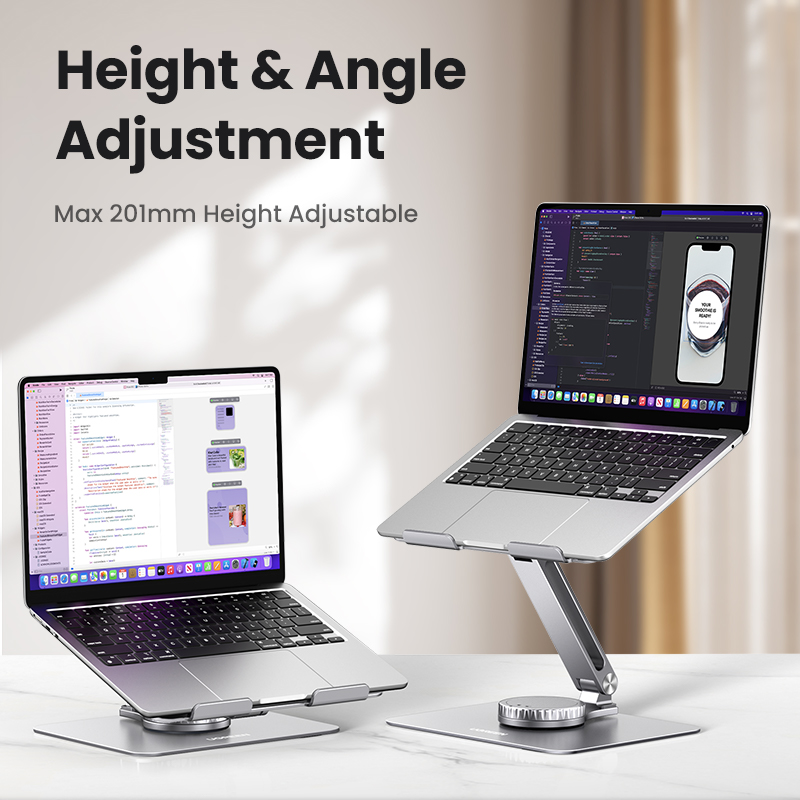 UGREEN Laptop Stand for Desk Adjustable 360 Rotating Base for MacBook Pro Air Stand Lenovo Ideapad 3 Dell Chromebook HP Notebook up to 17.3 Inch. 