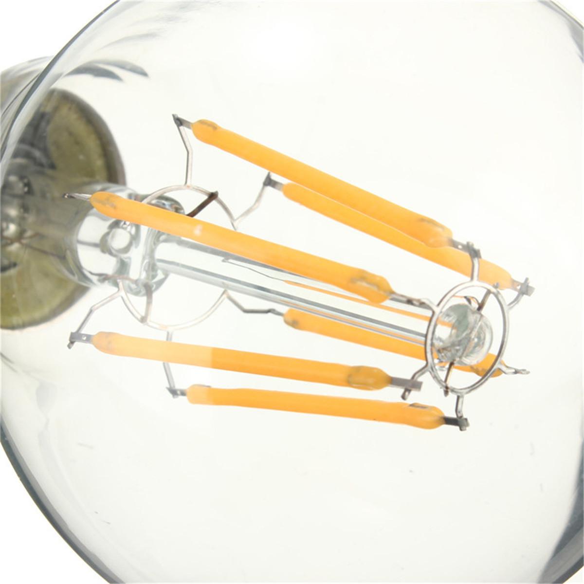 E27 E14 LED 6W COB Edison Retro Filament Light Tungsten Globe Lamp Bulb AC 110V 220V  360 Deg CE (Warm White). 