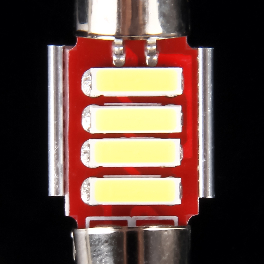 (New) 2 PCS 2W 100 LM 6000K 31MM 4 SMD-7020 LEDs Bicuspid Port Decoding Car Dome Lamp LED Reading Light, DC 12V(White Light). 