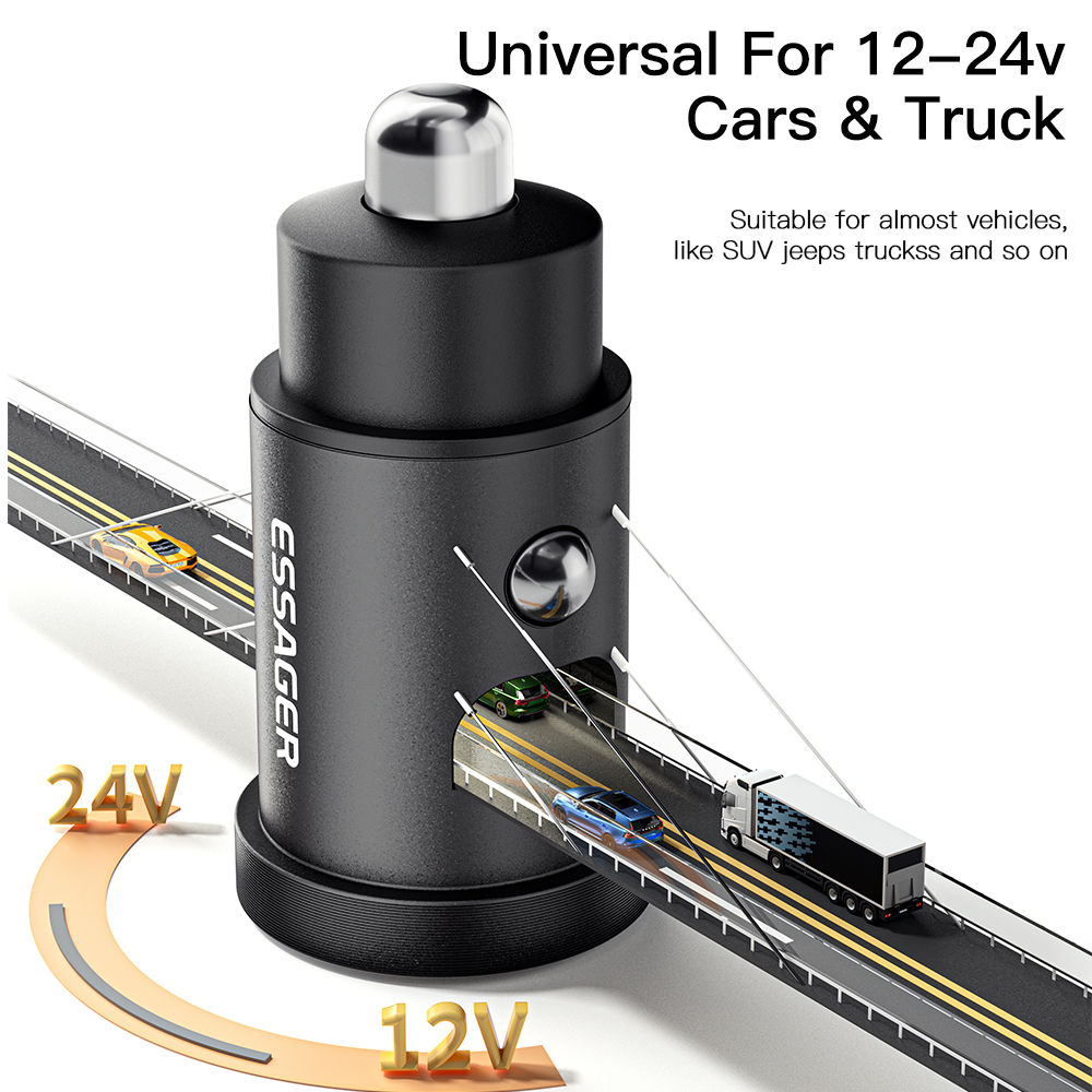 Essager 30W USB C Car Charger Fast Charging For Xiaomi iPhone 14 13 Oneplus Huawei Poco3 Redmi Type C Lighter Car Phone Chargers. 