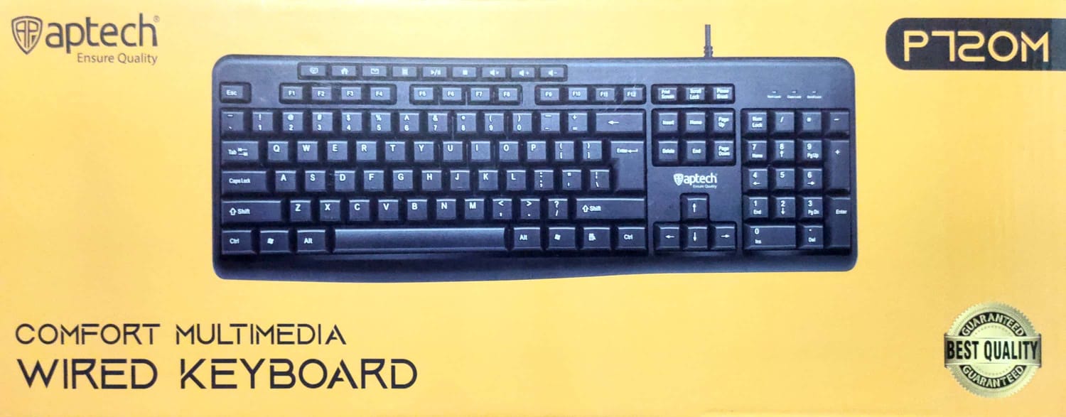 Aptech P720M Comfort Multimedia Wired Keyboard with warranty