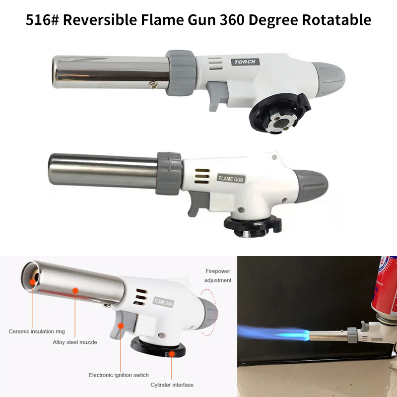 Card Type Gas Cylinder Flamethrower Nozzle Welding Gas Burner Flame Gas Torch Flame Gun Soldering Butane AutoIgnition Gas-Burner Gonghpng. 