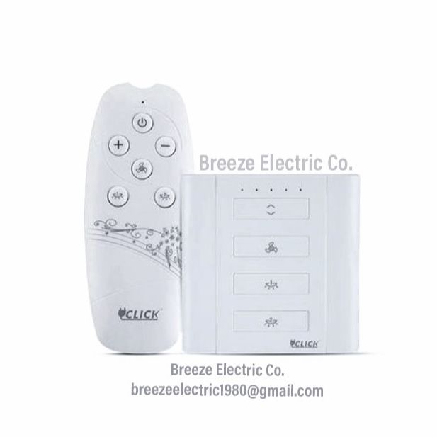 Remote control switch. 2 Lights, 1 Fan. Click.. 
