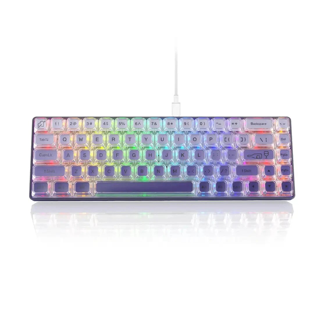 Womier K66 K87 Keys Hot Swap Mechanical Gaming Keyboard Tyce-c Wired Rgb Backlit Gateron Switch Crystalline Base For Pc Laptop. 