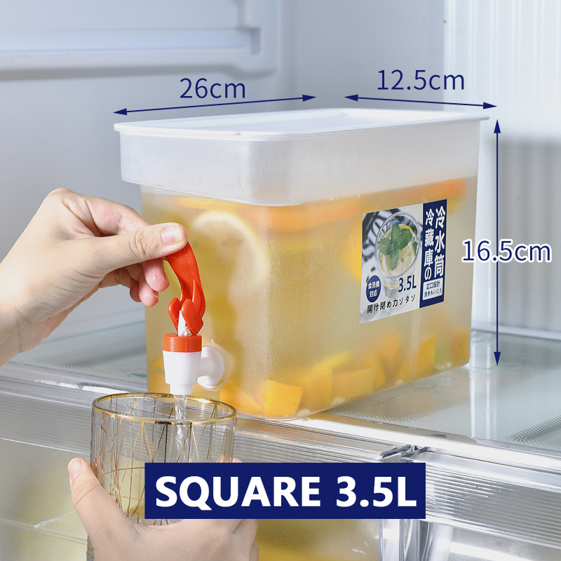 3500ml Refrigerator Cold Kettle with Faucet Household Lemonade Bottle Drinkware Cold Water Bottle Container For Kitchen SPACE-SAVING. 