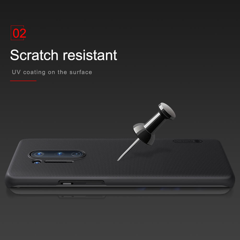 Nillkin ( 1 + 8 pro) oneplus 8 pro এর জন্য সুপার ফ্রস্টেড শিল্ড হার্ড কেস কভার-কালো (Back Case Cover For Smartphone). 