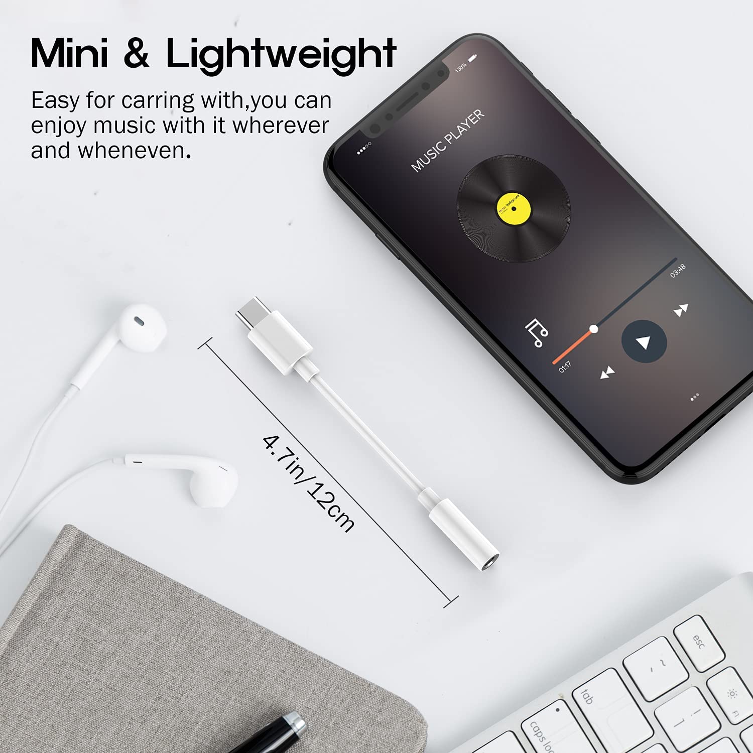 USB C to 3.5mm Headphone Jack Adapter Compatible with Google Pixel. 