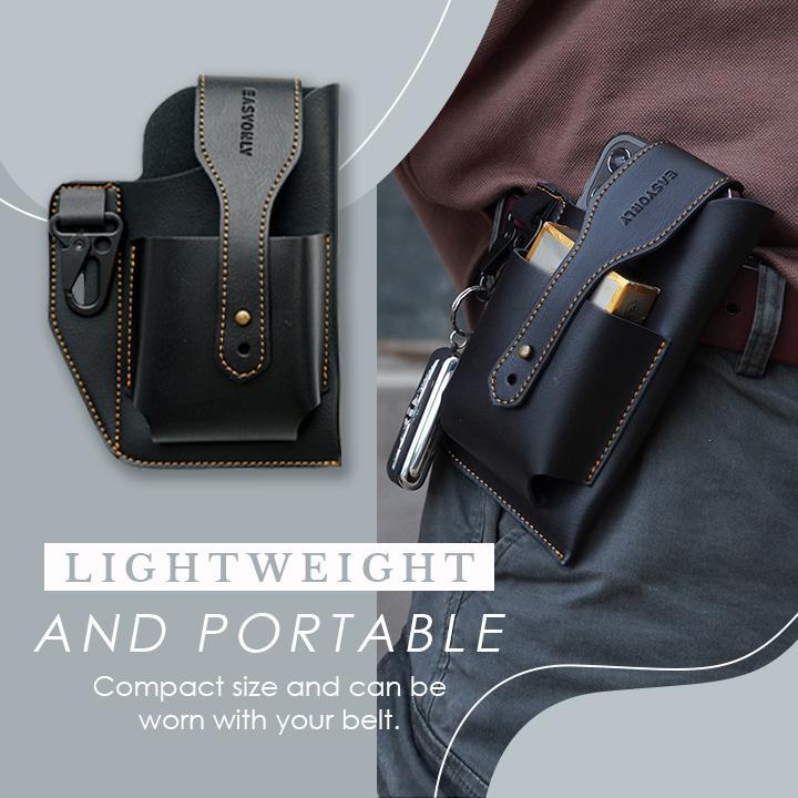New Fashionable Retro Leather Men's Waist Bag Fashion Outdoor Leisure Multifunctional Male's Bags Wear Belt Mobile Phone Box For Man | Daraz.com.bd