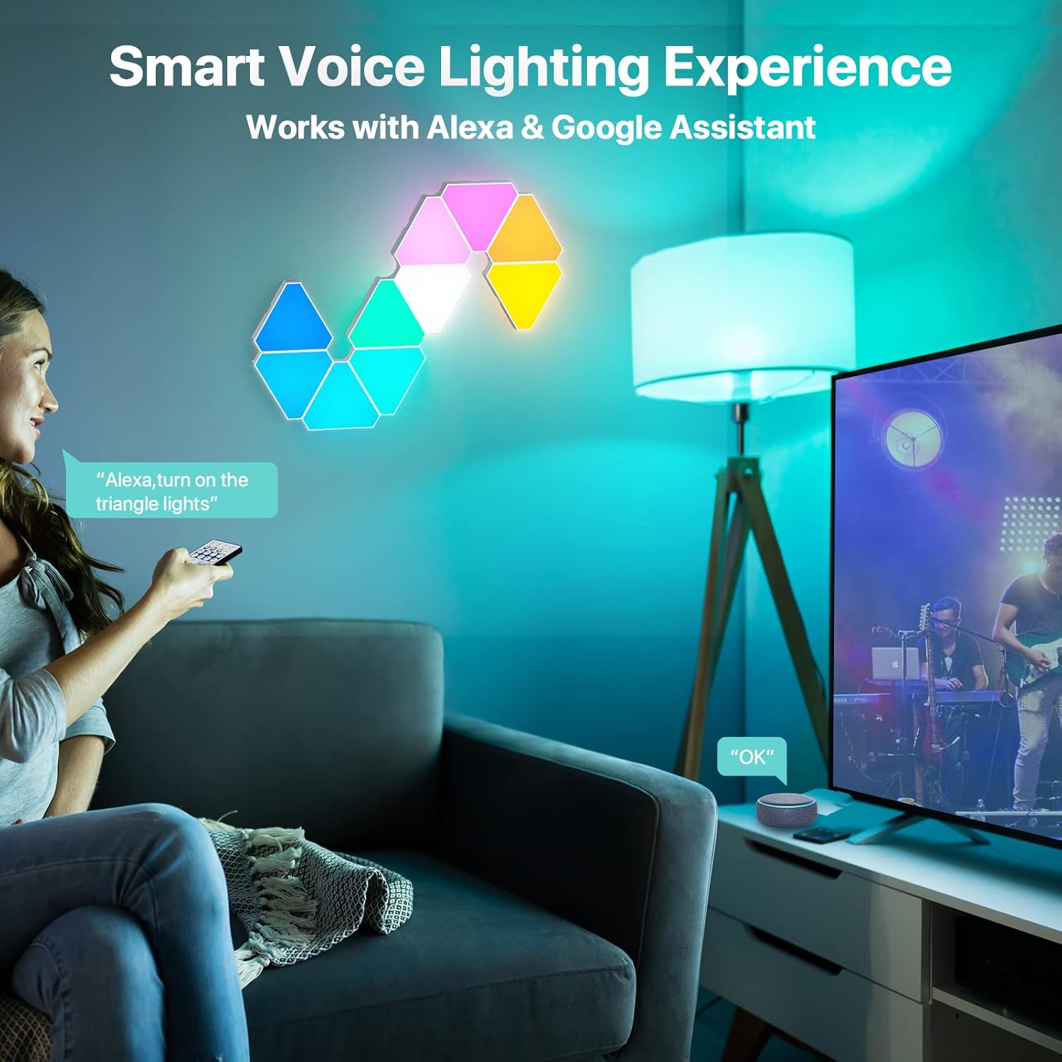 Triangle Smart Panels RGBIC light. 