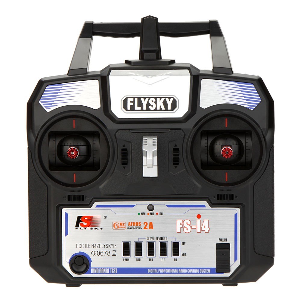 Flysky FSi4 AFHDS 2A 2.4GHz 4CH Radio System Transmitter for RC Helicopter Glider with FSA6 Receiver