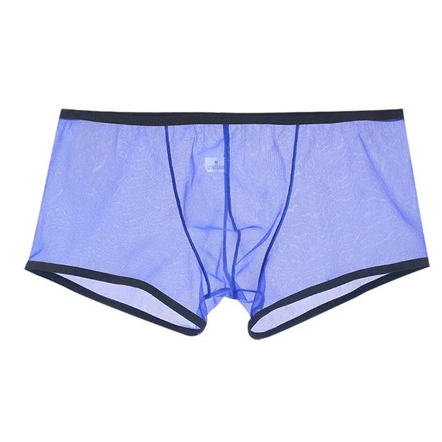 Men's See Through Boxer Briefs Shorts Mesh Low Rise Briefs