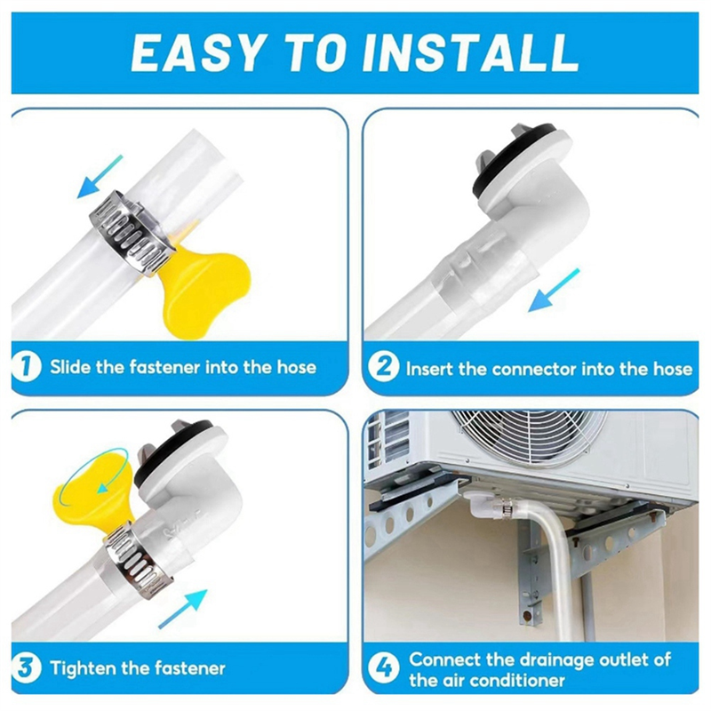 10ft Air Conditioner Drain Hose 3/5 Inch Portable AC Drain Hose Connector Universal Air Conditioner Drain Pipe Tool Kit. 