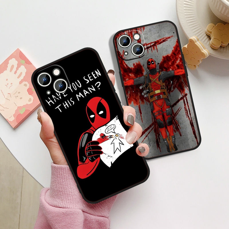 Marvel Deadpool Phone Case For Apple iPhone 14 13 12 11 Pro Max mini XS XR X 8 7 6S 6 Plus Black Soft Funda Back Coque Cover. 