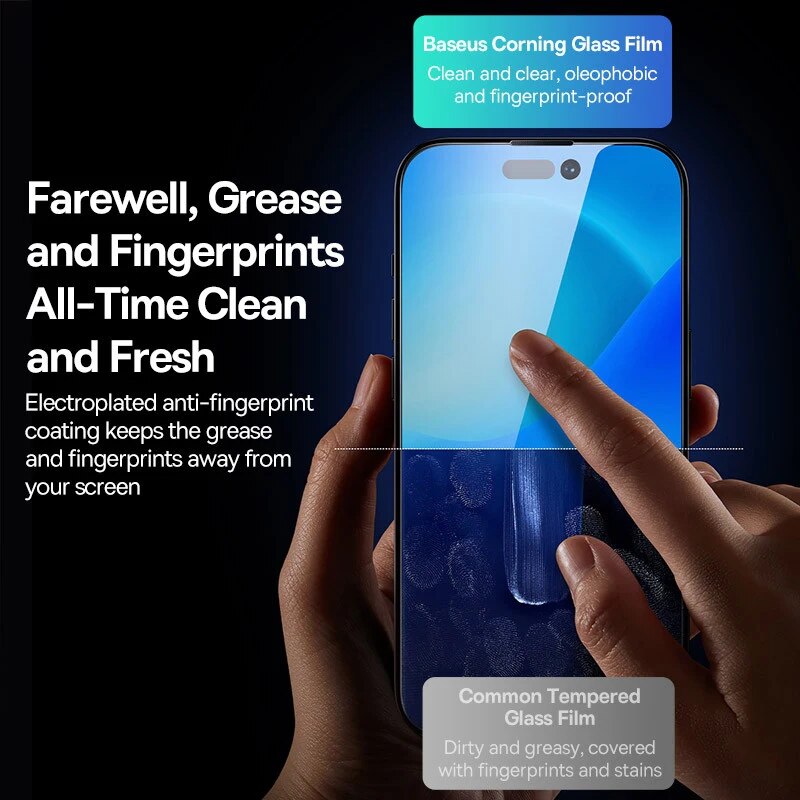 Baseus 0.4mm Corning Tempered Glass for iPhone 15 14 13 12 Pro Max Screen Protector for iPhone XR X XS Max Easiest Installation Outlier Aeuinv. 