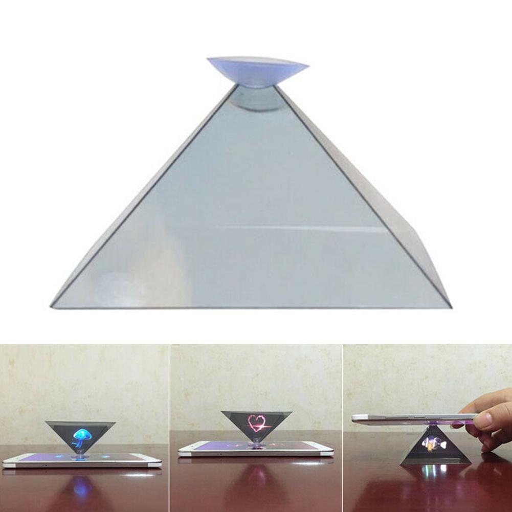 Mobile Phone Projector 3d Hologram Pyramid Display Projector Video Stand For Smart Mobile Phone. 