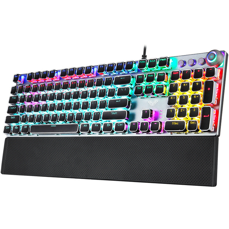 Tarantula F2058 Mechanic Chicken Keyboard Black and Blue Axis Mesh Jia Home Punk Game Hand Holder Mechanical Keyboard. 