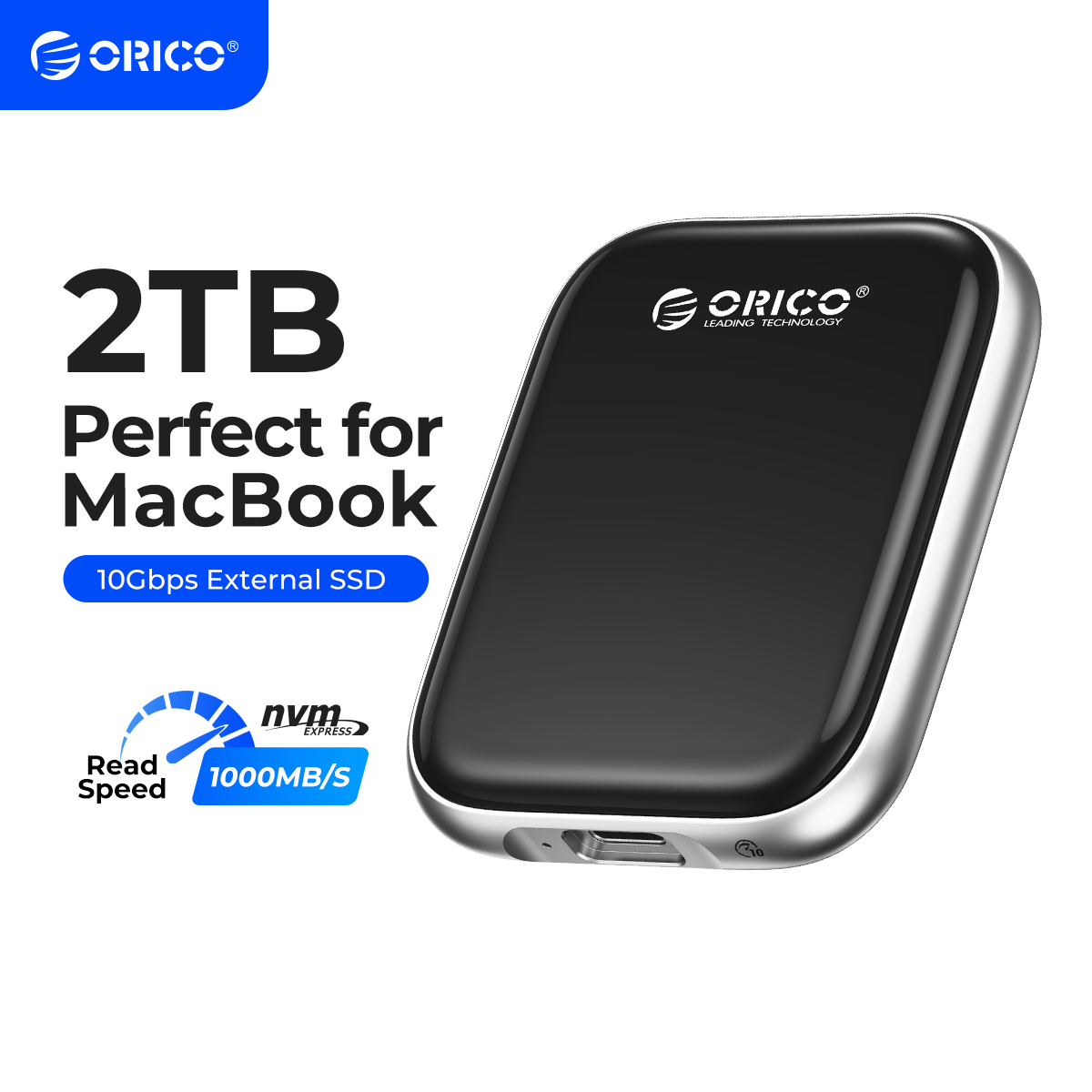ORICO Beetle Portable SSD 2000MB/S External Solid State Drive 2TB 1TB 512GB USB 3.2 Gen2 Type- C PSSD for MacBook Air Pro Laptop