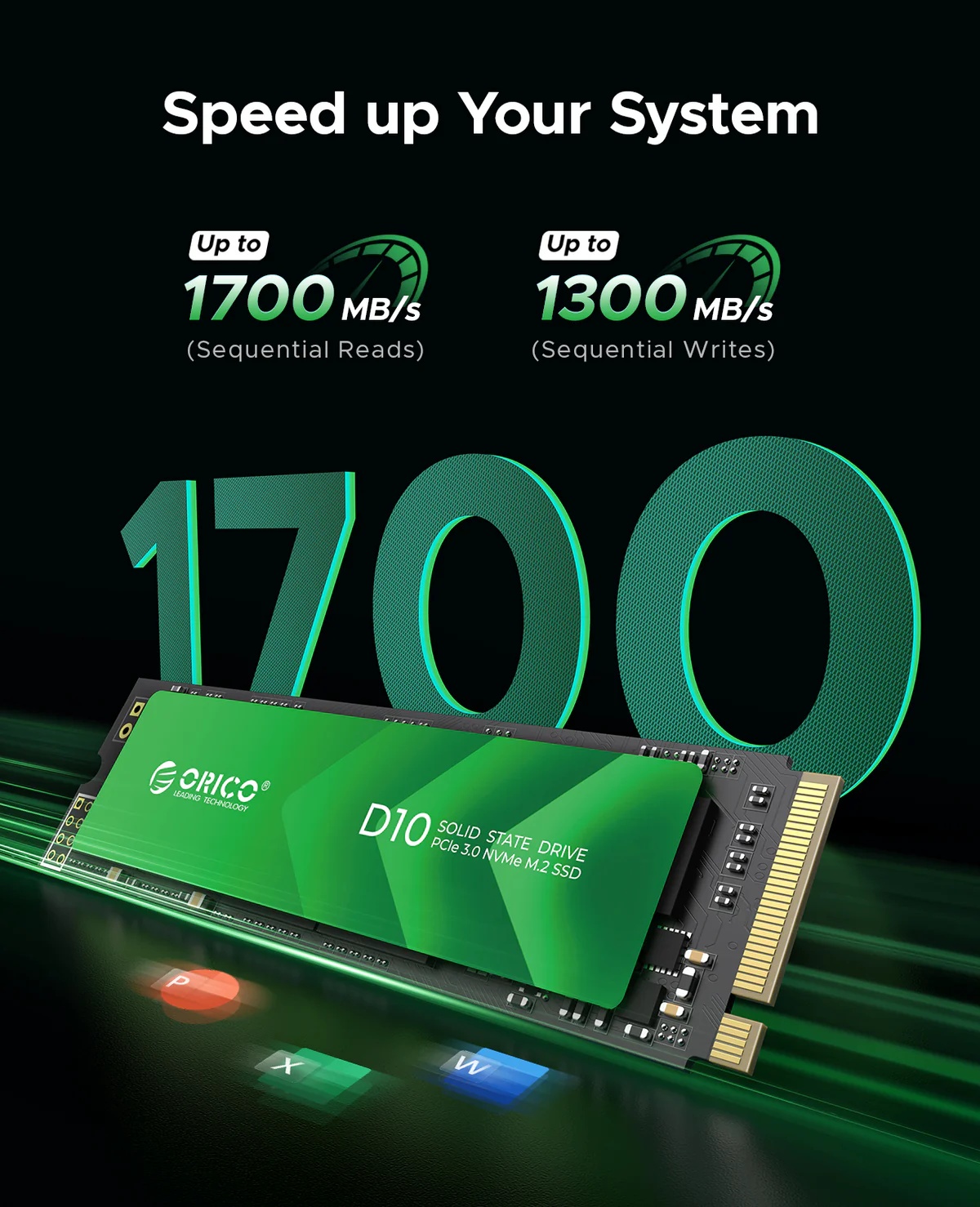 ORICO  D10 SSD M.2 NVMe PCIe Gen3 x4 2280 SSD Gen 3 128GB. 