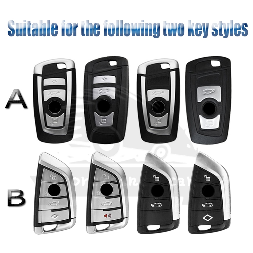 PC Carbon Fiber Style Car Key Case Cover Shell Fob For BMW X3 X5 X6 F30 F34 E60 E90 F10 E34 E36 F20 G30 F15 F16 1 3 5 7 Series. 