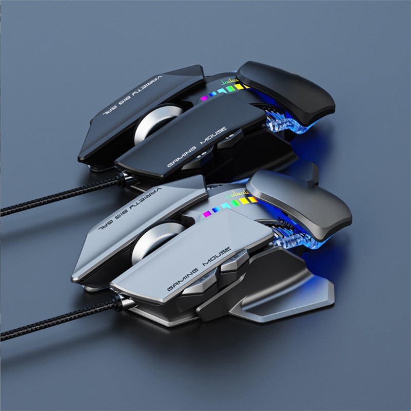M8 Mechanical USB Wired Gaming Mouse Macro Definition Breathing RGB Light Lightweight Ergonomics Ultra Low Latency Water Cooled. 