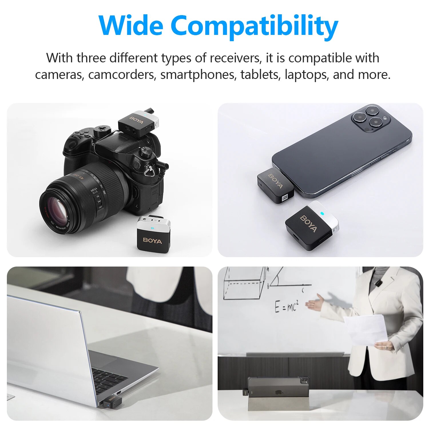 BOYA BY-M1V Wireless Lavalier Microphone System For iPhone Android Smartphone Camera Type C Lightning mic Video Recording Live. 