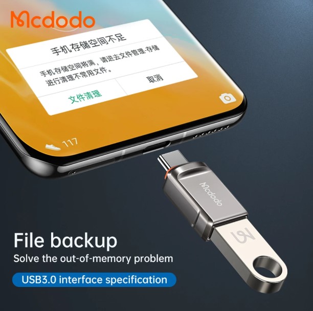 MCDODO USB-A 3.0 to Type-C Fast Transmission OTG Adapter for ,mcbook,i-pad.other Type Divice Dark Grey. 