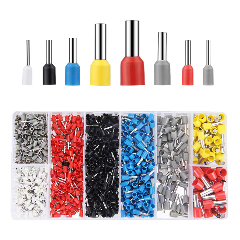 Wire Ferrules Connector Terminals Kit Wire Connector Kit 1200PCS Assortment Ferrule Wire Connector Kit Insulated Cord Pin End