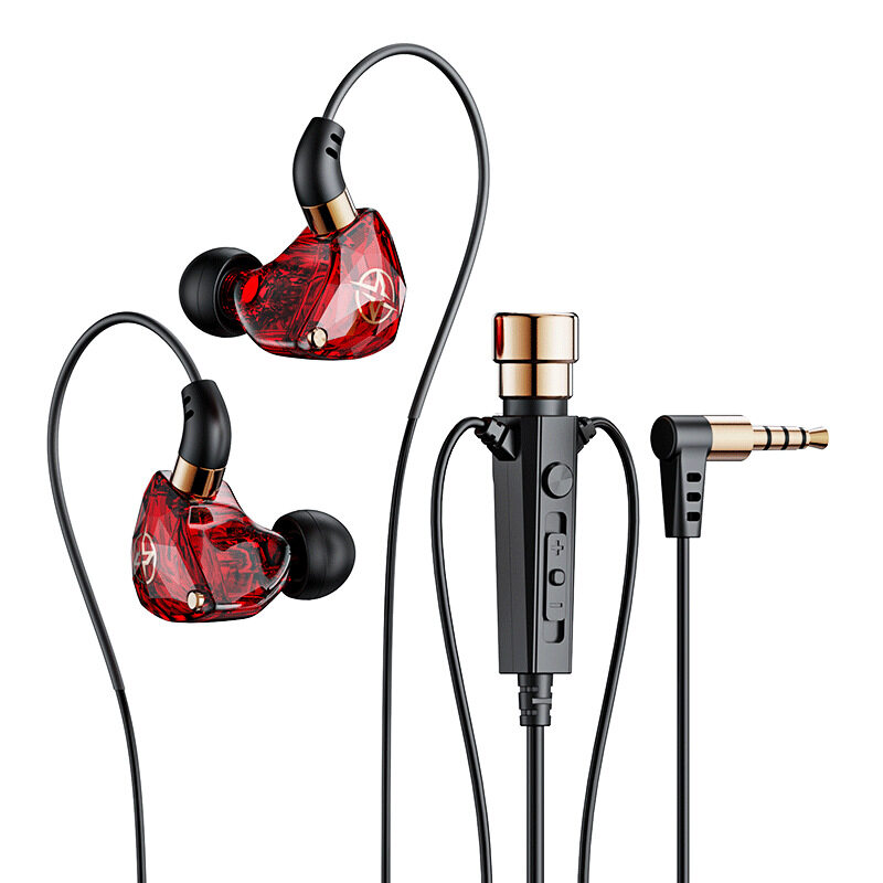 【Readystock + FREE Shipping+ COD】 Kt-02 3.5mm Jack Wired Headphones In-Ear Earphone Sport Earbud With Noise-Cancelling Dynamic Hd Mic For Live Singing Recording. 