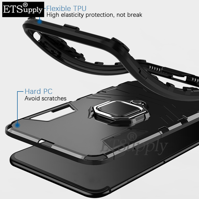 Phone case Vivo iqoo Z6 Pro Shockproof Armor Stand with Holder Car adsorb Ring Back cover Vivo iqoo Z6 Pro case. 