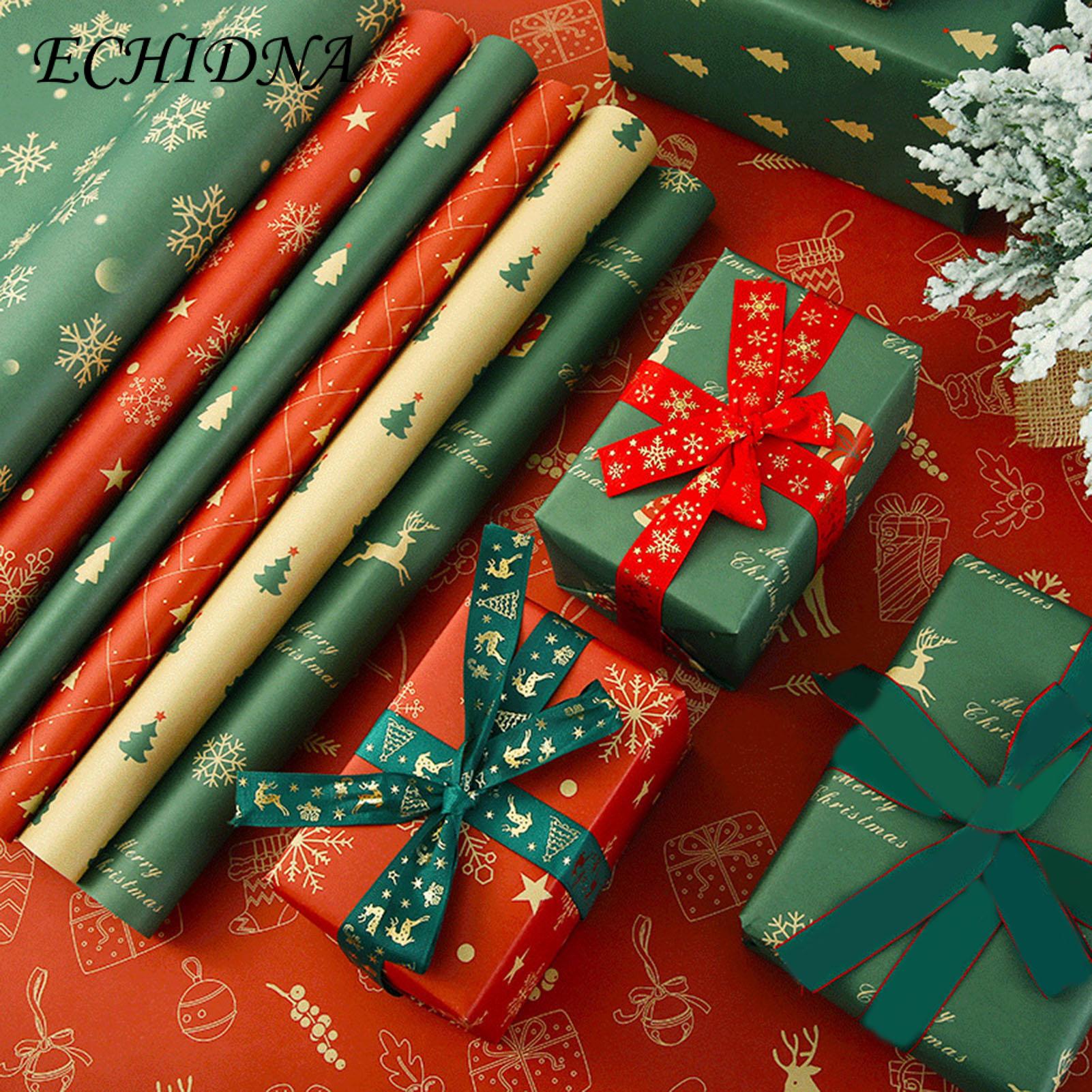 Christmas Wrapping Paper 2pcs Xmas Wrapping Paper Large Size Thick Durable Festive Elements Collection to Create Christmas Tree Wrapping Paper. 