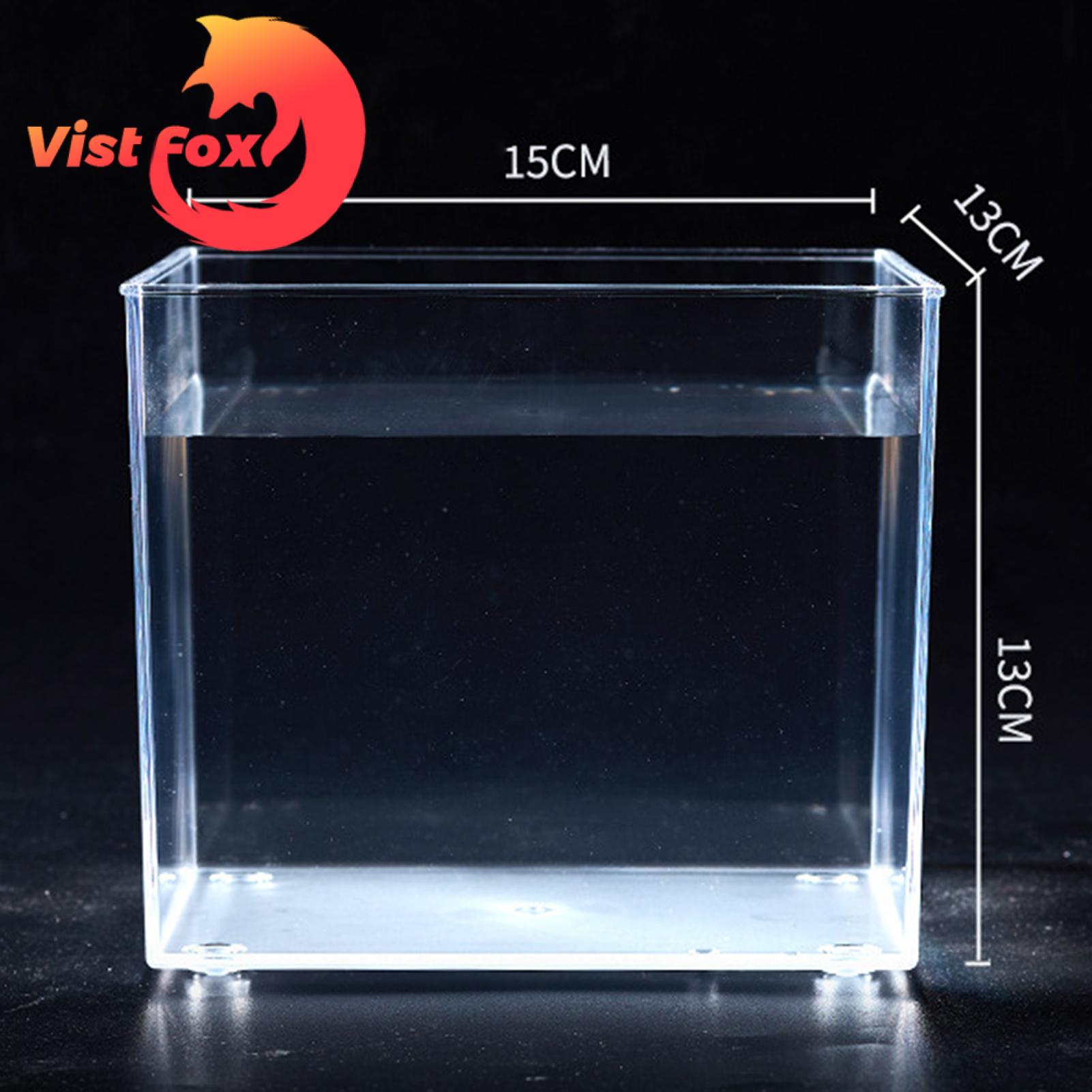 Tabletop Fish Tank 360 Degree Viewing Betta Fish Tank Aquarium for Home Office Decor High Light Transmittance Non-slip Base Ideal for Study Room Desktop Wide Screen Ratio Fish Tank. 
