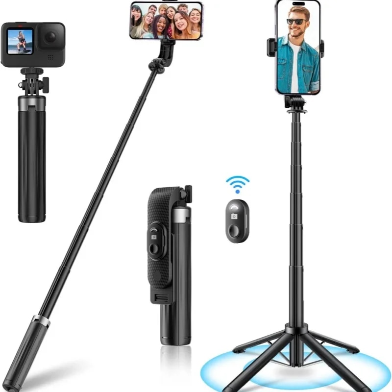Xiaomi Selfie Stick Phone Tripod 40 Extendable Rechargeable Bluetooth Control with 1/4 Inch Screw for Android IPhone Smartphone. 