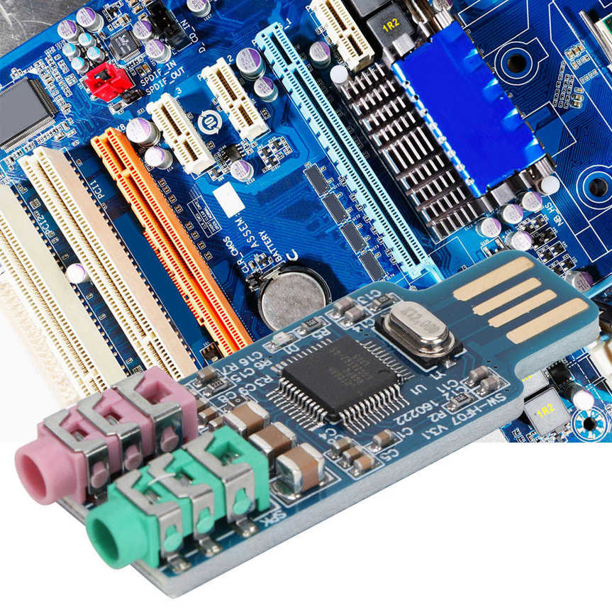 CM108 USB Drive Free Sound Card Laptop Computer External Module. 