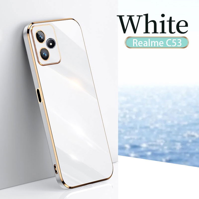 lthmy for Realme C51 Casing Silicone TPU Soft Case Protective Electroplating Shockproof Back Cover