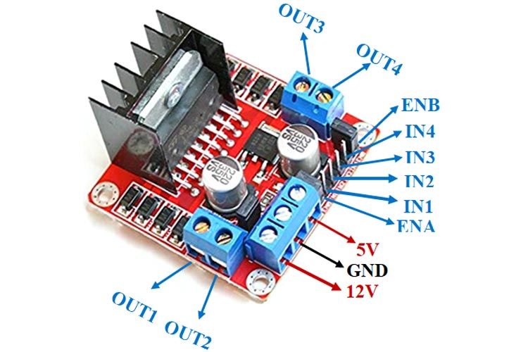 L298N Motor Driver Shield/ L298N Motor Driver/ DC Motor Driver (RED) for student project. 