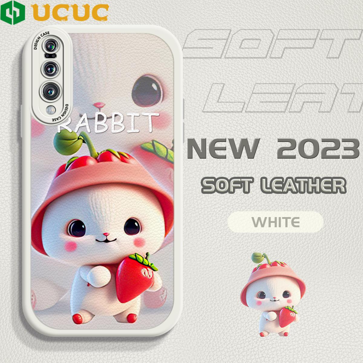 UCUC for Huawei P20 Pro Back Cover Red Hat Strawberry Bunny Leather Phone Case Ultra Thin Soft Drop Protection Case