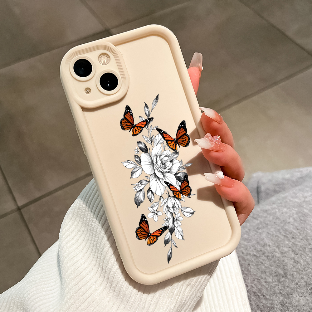 UCUC for Vivo S1 Pro V15 V23E V27E V29 V23 V25 V27 Pro 5G V5 V11i Y67 Back Cover White Flower Butterfly Ladder Camera Soft Rubber Phone Case. 