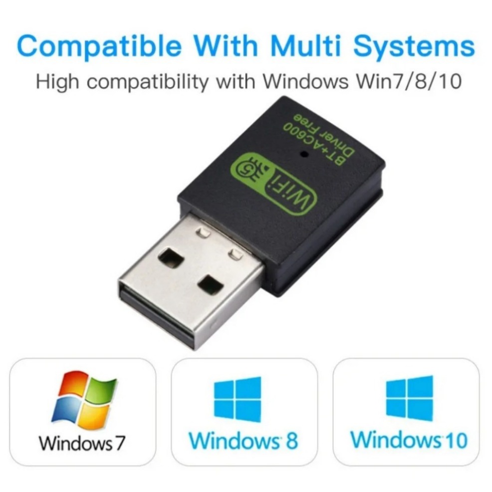 2 in 1 USB WiFi Bluetooth Adapter 600Mbps Dual Band 2.4G 5GHz USB Wi-Fi 5 Network Wireless Wlan Receiver Dongle DRIVER FREE. 